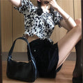 Img 2 - Summer Korean Trendy Vintage High Waist Black Denim Short Women All-Matching Slim Look Hip Flattering A-Line Skirt