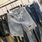Img 2 - Ripped Denim Shorts Women Burr Plus Size High Waist Slim Look A-Line Bermuda Summer Loose Thin