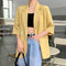 IMG 128 of Blazer Women Summer Korean Casual All-Matching Thin Elegant Loose Three-Quarter Length Sleeves Popular Suit Outerwear