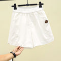 Img 3 - Cotton Shorts Women Summer Loose Korean Elastic High Waist Pants Slim Look All-Matching Casual A-Line
