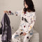 Pajamas Women Cotton Long Sleeved Loungewear Men Thin Summer Sets Sleepwear