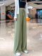 Img 1 - Ice Silk Wide Leg Pants Women High Waist Drape Summer Thin Straight Loose Slim Look Baggy