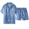 IMG 129 of Couple Pajamas Women Summer Silk Short Sleeve Men Plus Size Replica Loungewear Sleepwear