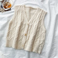 Women Knitted Cardigan Vest Tank Top Outdoor Korean Trendy Niche Outerwear