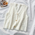 Women Knitted Cardigan Vest Tank Top Outdoor Korean Trendy Niche Outerwear