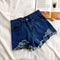IMG 115 of Denim Shorts Women Ripped High Waist Pants Slim Look Loose Wide Leg A-Line Hot ins Shorts