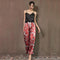 Summer Women Thin Sexy Pajamas Strap Long Pants Wide Leg Outdoor Loungewear