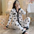 Img 1 - Korean Pajamas Women V-Neck Cardigan Adorable Long Sleeved Loungewear Two-Piece Sets