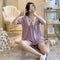 Pajamas Women Summer Silk Short Sleeve Shorts Adorable Strap Thin Princess Loungewear Sets Sleepwear