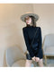 IMG 171 of Korean Office Slim Look Solid Colored Under Stand Collar Sweater Women Outerwear