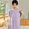 Pyjamas Women Summer Thin Silk Cooling Mid-Length Dress Plus Size Loungewear Outdoor Sleepwear