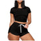 Img 4 - Europe Women Trendy Casual Sexy Drawstring Strap Short Pants Sets Two-Piece