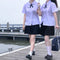 IMG 103 of Thailand Round-Neck jkUniform Women Inspired Mauve Short Sleeve Shirt First-Love Student Skirt