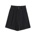Img 5 - Suits Shorts Women Summer Loose Casual High Waist A-Line Drape Suit Pants Wide Leg Thin Straight Bermuda
