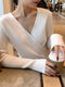 IMG 110 of Sexy Undershirt insTrendy V-Neck Thin Niche Sweater Women Tops Outerwear