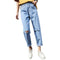 Img 5 - Ripped Denim Pants Women High Waist Straight Ankle-Length Pants bfLoose Carrot Baggy