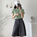 Img 9 - Suits Shorts Women Summer Loose Plus Size Outdoor High Waist Mid-Length Wide Leg Drape Casual Pants