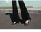 IMG 109 of Black Drape High Waist Flare Leg Pants Women Suits Long Straight Lengthen Floor Length Pants