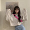 IMG 112 of Solid Colored Sweatshirt Women Korean Loose Couple Round-Neck insWomen Outerwear