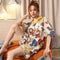 Pajamas Women Summer Short Sleeve Student Adorable Two-Piece Sets Outdoor Cotton Loungewear Thin Sleepwear