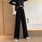 Img 5 - Black Pants Women Loose Trendy Summer Drape Wide Leg Straight Slim-Look Casual Pants