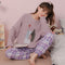 Pajamas Women Cotton Sleeve Length Pants Korean Adorable Student Outdoor Loungewear Sets Sleepwear