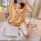 Summer Short Sleeve Pajamas Women Adorable Sweet Look Cartoon Plus Size Loungewear Sets Sleepwear