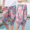 Img 9 - Unisex Men Women Korean Vintage Trendy Wide Leg Pants Couple Three Quarter Casual Loose Cotton Women Beach Beachwear