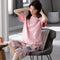 Img 3 - Summer Pajamas Women Loungewear Sets Japan/Korea Sweet Look Adorable Short Sleeve Pants Round-Neck Loose Young Plus Size Pants