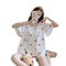 Img 5 - Silk Pajamas Women Summer Thin Short Sleeve Pants Sets Sweet Look Lace Princess Loungewear