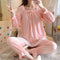 insPopular Streaming Solid Colored Pajamas Women Princess Long Sleeved Outdoor Loungewear Sleepwear