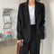 IMG 112 of Korean Thin Drape Loose Mid-Length Trendy Popular Long Sleeved Blazer Women Outerwear