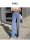 IMG 120 of Summer Ice Silk Wide Leg Pants Drape High Waist Slim Look Trendy Long Women Mid-Length Shorts Pants