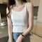 Img 1 - Camisole Women Summer insFeminine Outdoor Short Slim Look Knitted Sleeveless Tops Camisole