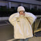 IMG 104 of Stand Collar Thick Alphabets Jacket Women Loose Korean Petite Sweatshirt Outerwear