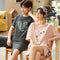 Couple Pajamas Summer INS Popular Cotton Short Sleeve Shorts Korean Adorable Cartoon Men Women Loungewear Sets Sleepwear