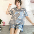 Img 17 - Ice Silk Pajamas Women Summer Adorable Sweet Look Teenage Girl Pink V-Neck Replica Student Loungewear Sets