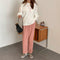 IMG 115 of Korean Long Sleeved Sweatshirt Women Student Round-Neck Thin Loose BF Tops Outerwear