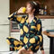 ins Lapel Pajamas Women Cardigan Sleeve Length Pants Korean Loungewear Two-Piece Sets Sleepwear