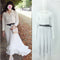 Img 1 - Summer Inspired White Lapel Long Sleeved Shirt Vintage Ruffle Collar Pleated Dress Sets Women