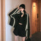 Img 2 - Black Reflective Short Sexy Sweatshirt Women Batwing Sleeve Long Sleeved Tops Jacket ins