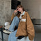 IMG 120 of American Vintage Baseball Jersey Women Thin Loose bfLazy Lapel Jacket ins Outerwear