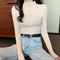 Long Sleeved Matching Slim Look Korean Matching Sweater Women Half-Height Collar Outerwear