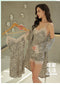 IMG 102 of Silk Strap Pajamas Women Leopard Stripes Sets Loungewear Sexy Pyjamas Summer Sleepwear