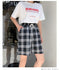 IMG 111 of Shorts Women Summer Loose High Waist Mid-Length Pants Hong Kong Straight Thin Chequered ins Shorts