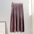 Img 9 - Gold Skirt Women Pleated A-Line High Waist Mid-Length Slim Look Elegant Flare Skirt