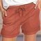 Img 2 - Summer Solid Colored Straight Casual Pants Women Europe Lace Pocket Loose High Waist Shorts