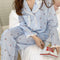 IMG 120 of Ruffle Collar Chequered Cherry Floral Pajamas Sets Women Casual Student insLoungewear Outdoor Sleepwear