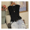 Img 7 - Summer Strap Round-Neck Trendy Thin Sleeveless Ice Silk Knitted Tank Top Women Korean Solid Colored Tops Tank Top