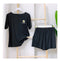 Daisy Girlfriends Sets Summer Loose Embroidery Short Sleeve Shorts Silk Sporty Casual Two-Piece Sleepwear